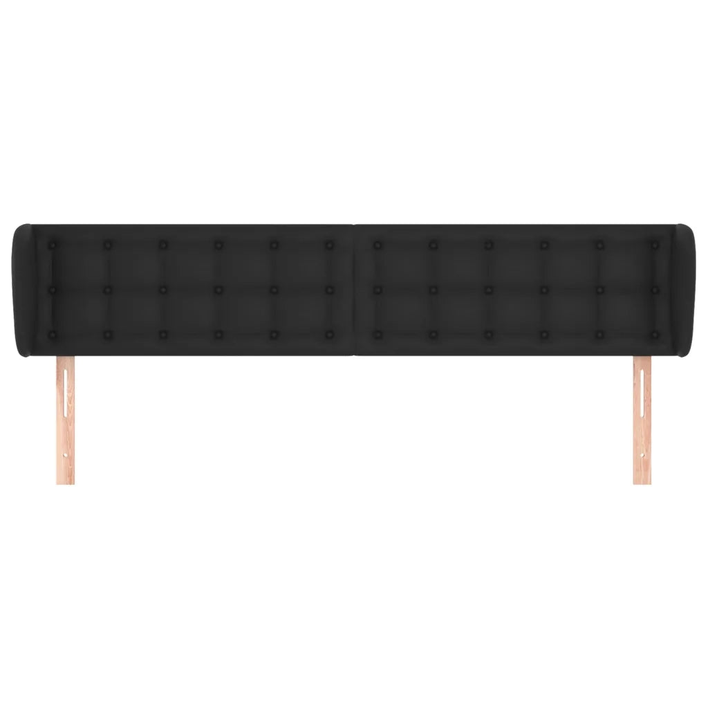 Testiera ad Orecchio-Testata con Orecchie Nera 183x23x78/88 cm in Similpelle 225606