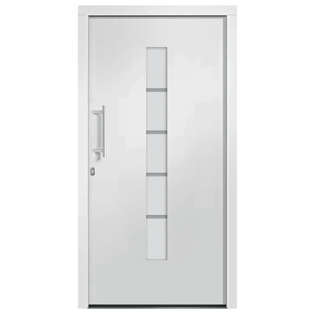 Porta d'Ingresso in Alluminio e PVC Bianco 100x210 cm