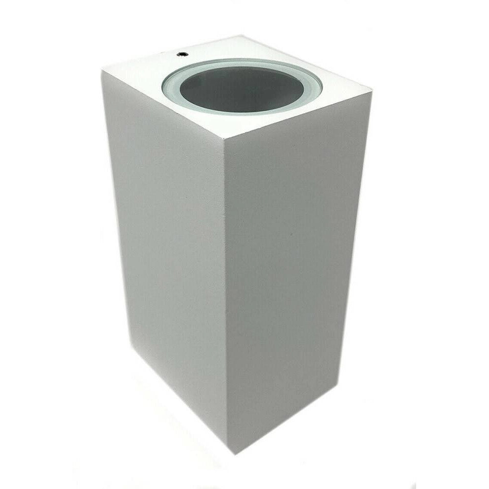 Trade Shop - Applique Parete Doppia Emissione Attacco Gu10 Lampada Moderna Es55 Up & Down Ip65 - Bianco