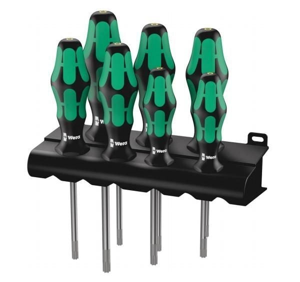 Wera 05223161001 367-7 Cacciaviti TORX con Funzione di Tenuta 7 Pezzi con Supporto colore Nero