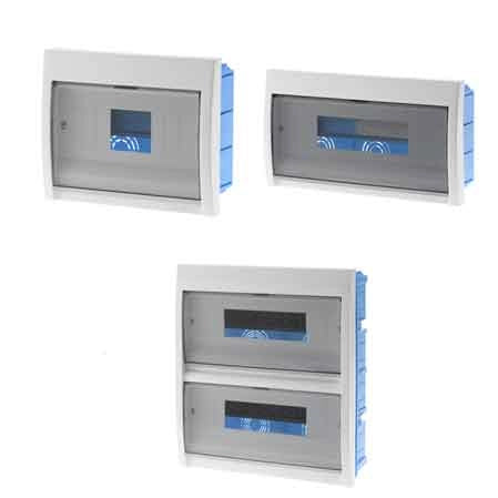 CENTRALINO DA INCASSO C/PORTELLO 8 Mod. 216x175x80 mm - Bianco