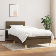 Giroletto a Molle con Materasso-Struttura Letto con Materasso Marrone Scuro 80x200 cm Tessuto 134031