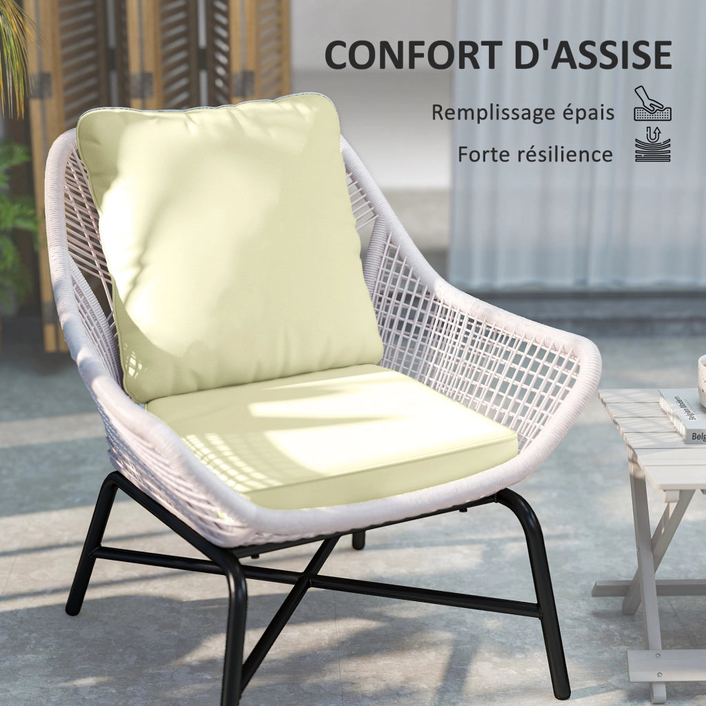 Poltrona Relax con Cuscini ¨C Zephmum ¨C Crema