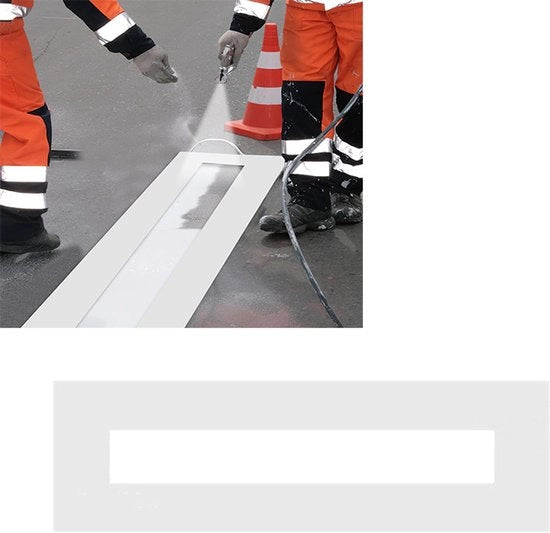 2 modelli di linea per parcheggio, 12*92,5 pollici, riutilizzabili, pieghevoli, template di linea retta, adatto per vernice spray, striscia di linea retta per strade, template di vernice