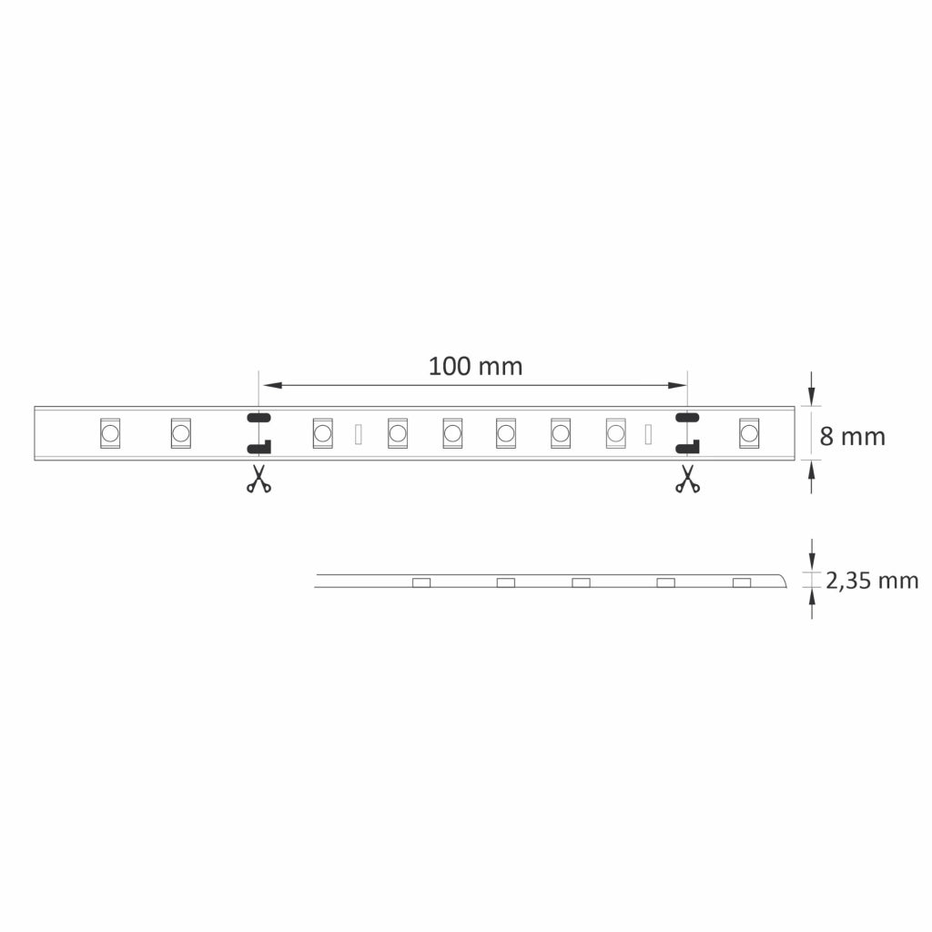 Kit striscia LED 2m 24V IP65 4000K con alimentatore ON/OFF