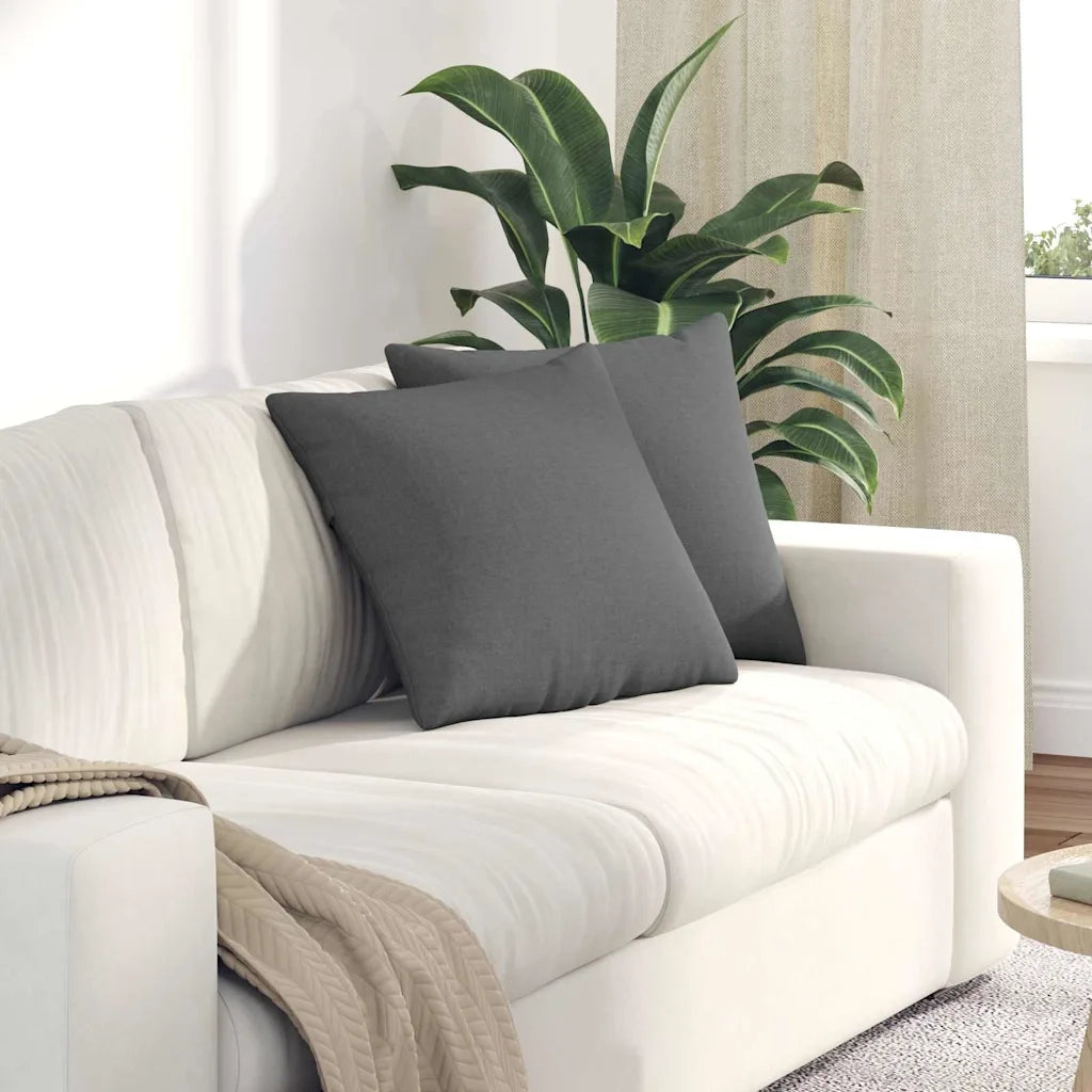 Cuscini da Divano 2 pcs Grigio scuro 45 x 45 cm Tessuto 42013912