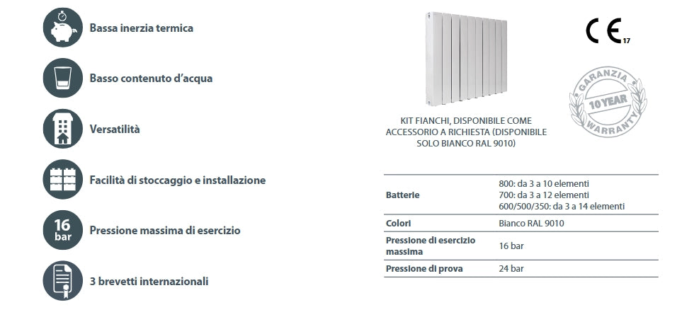RADIATORE IN ALLUMINIO BLITZ SUPER B4 H700 Elementi   4