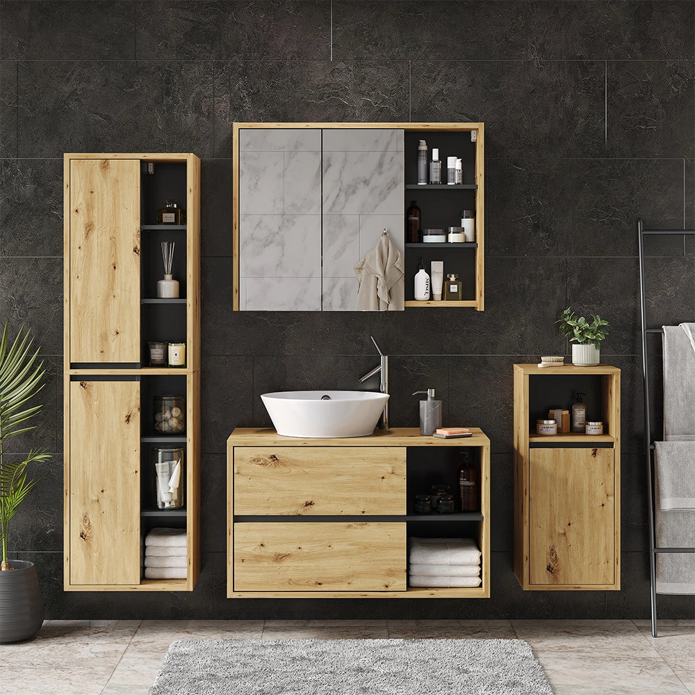Vicco Set mobili bagno Marrone 4 parti