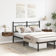 Set di 2 Comodini | Armadio da Notte | Mobiletto da notte Pensili Rovere Fumo 40x30x15 cm Legno Multistrato