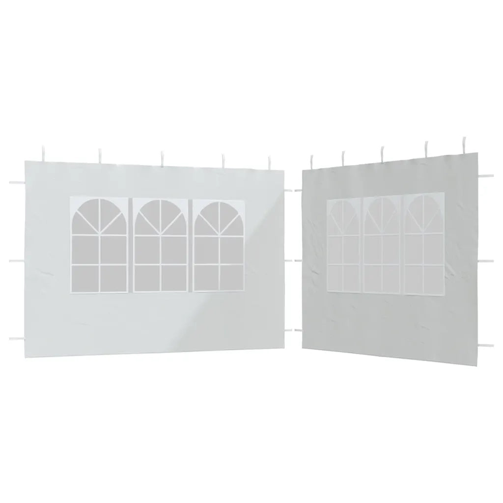 Parete per Tendostruttura in PE 2 pz con Finestra Bianco CFW1587113