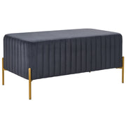 Panca rivestita in velluto nero con gambe in metallo dorato 91 x 47 cm Seduta rettangolare Glamour Soggiorno