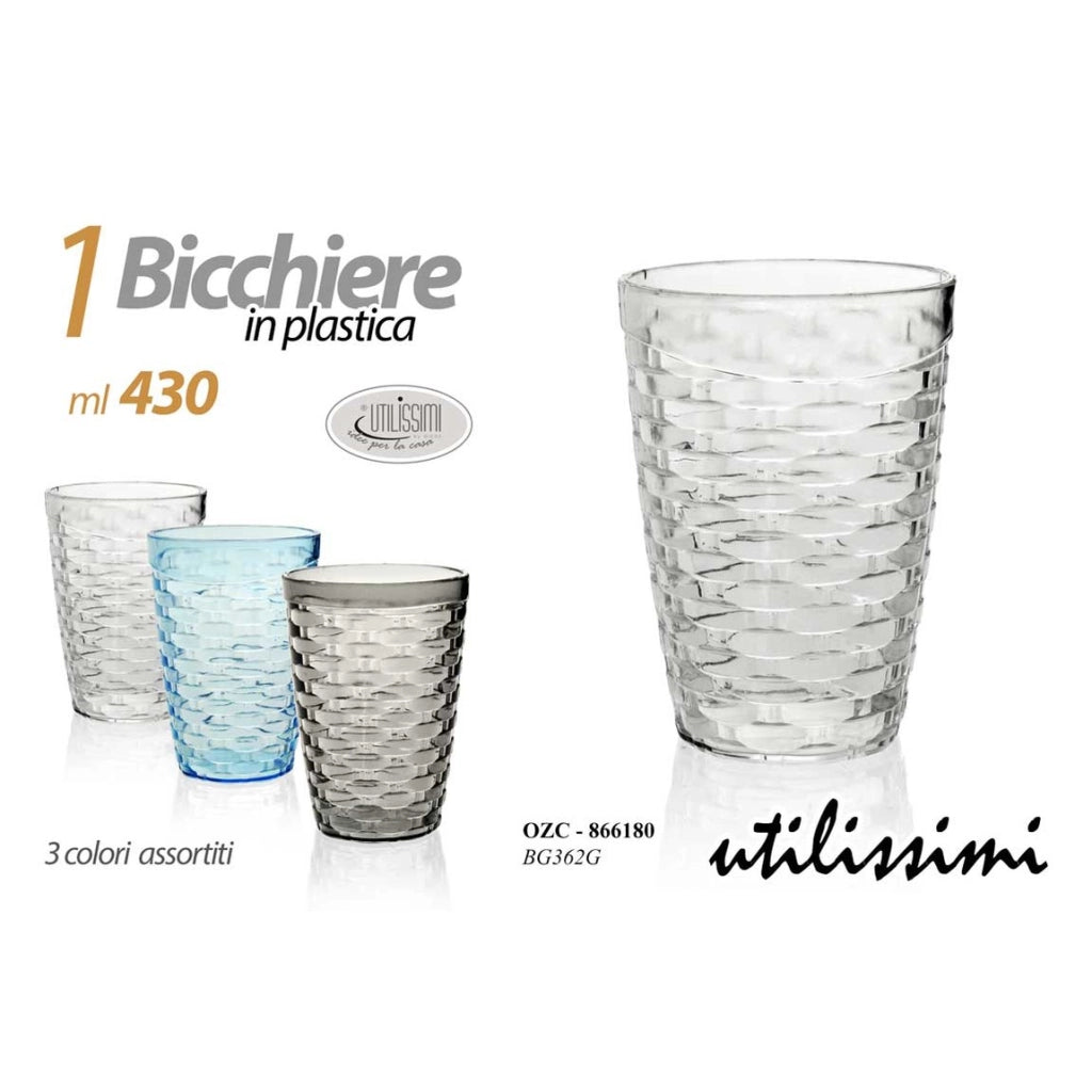 Bicchiere in plastica GICOS 430 ml colori assortiti