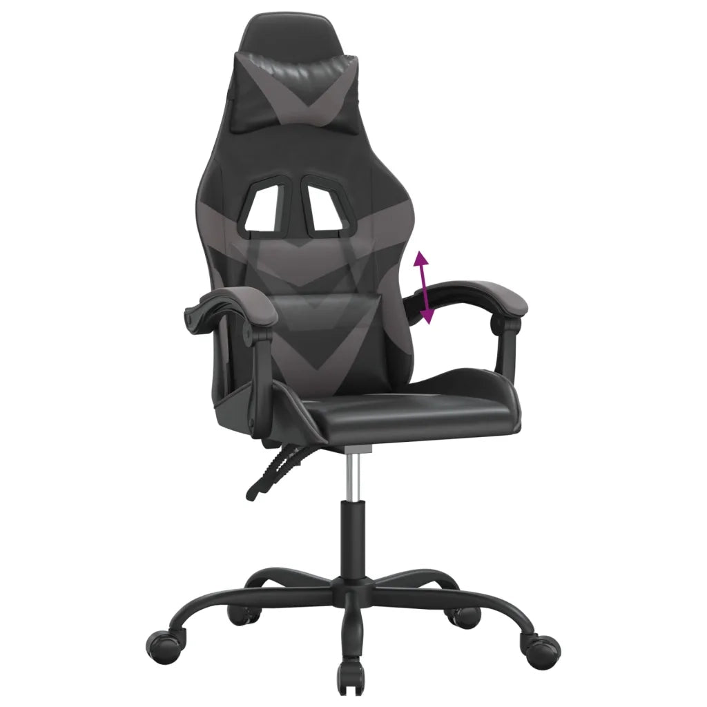 Sedia da Gaming Nera e Grigia in Similpelle 3143846
