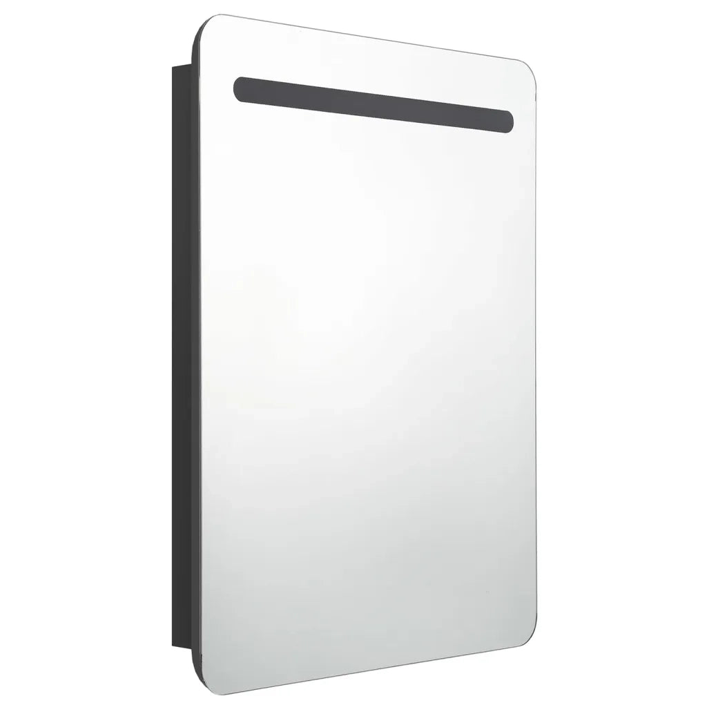 Armadietto a Specchio | Armadio da bagno con LED Nero 60x11x80 cm in MDF