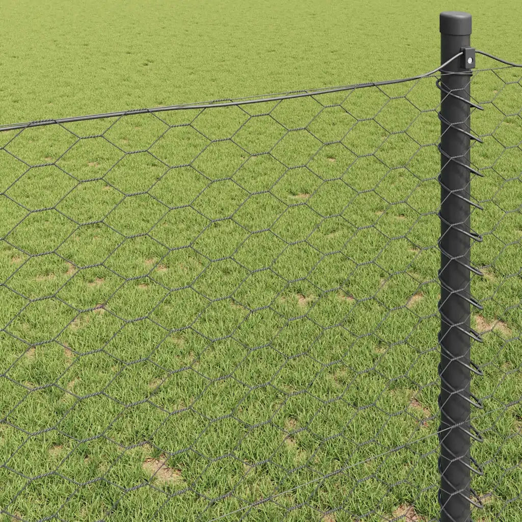 Recinzione Esagonale Grigio 1,6 x 25 m PVC 42005549