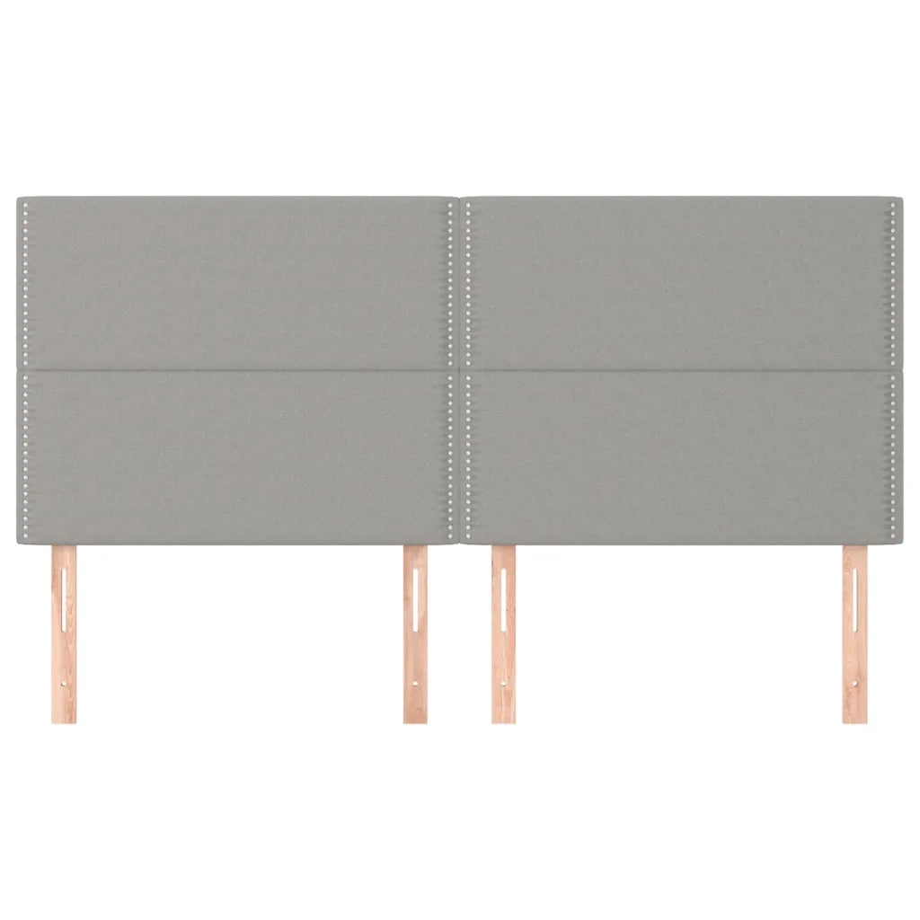 Testiera | Testata Grigio Chiaro 200x5x118/128 cm Tessuto