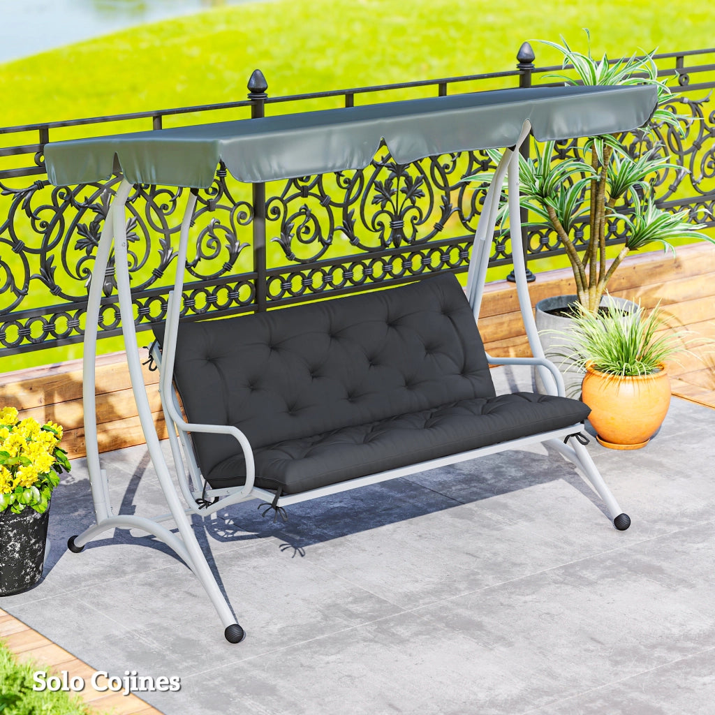 Cuscino per Panchina da Giardino ¨C Minimal ¨C 120x110x12 cm Nero