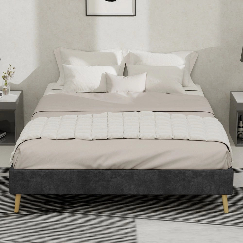 Letto Contenitore 140x200 ¨C MINIMAL ¨C Grigio, Velluto