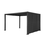 Pergola bioclimatica 3x4m in alluminio e acciaio + 3 persiane 1m con