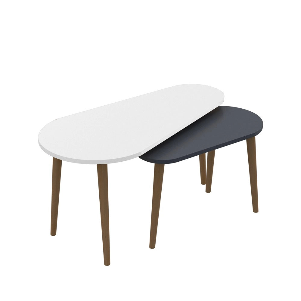 Set tavolini da salotto antracite bianco Pear