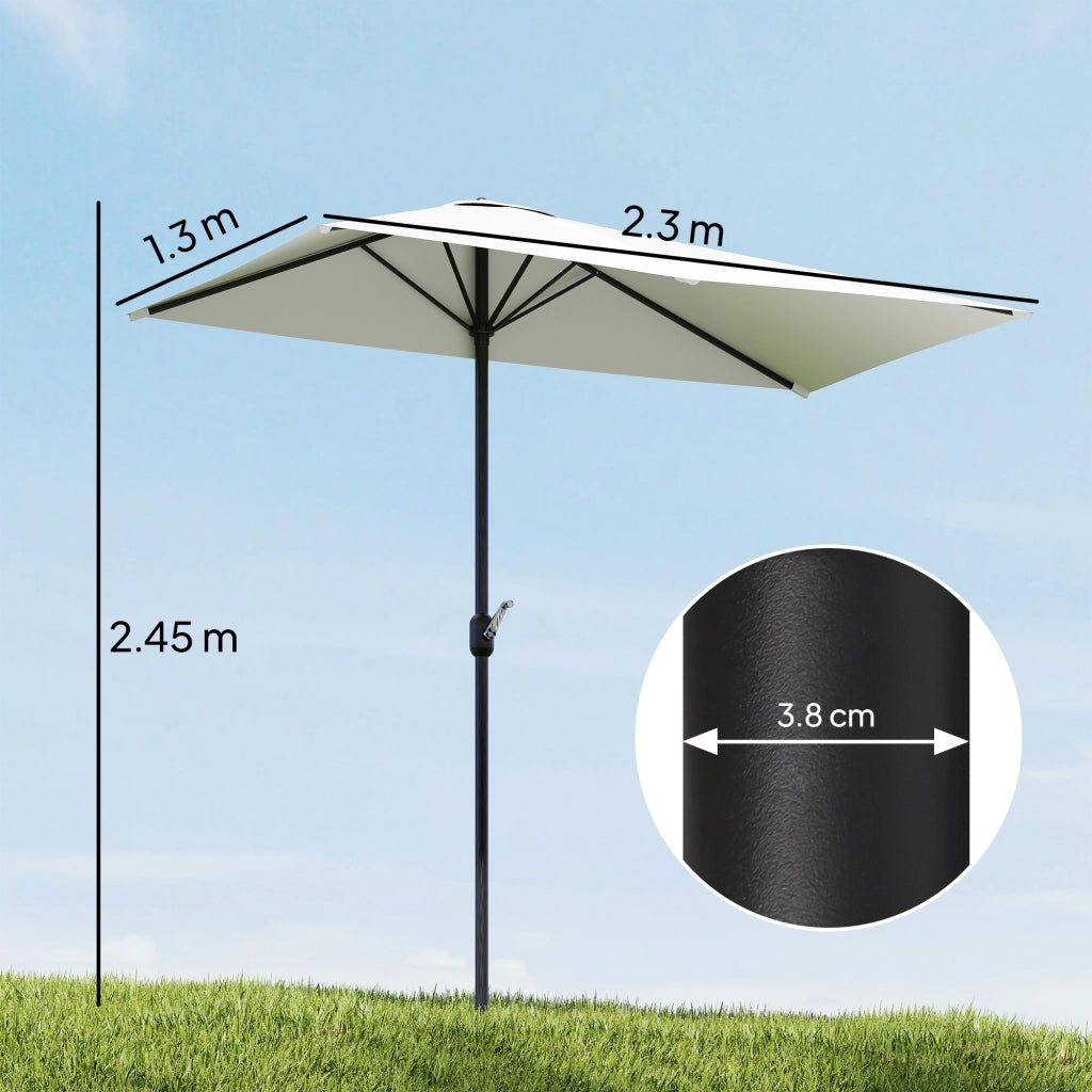 Ombrellone da Parete Mezzaluna ¨C Minimal ¨C Crema 250x150