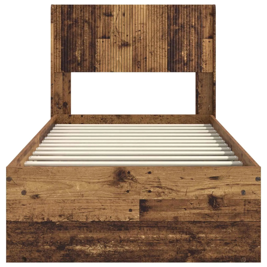 Struttura del letto con stoccaggio e testata Legno antico 3414273
