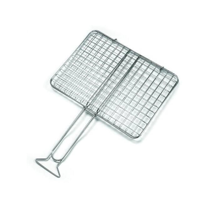 Sandrigarden 7911013 Graticola Doppia per Barbecue Acciaio Cromato Senza Piedi 270x370 mm