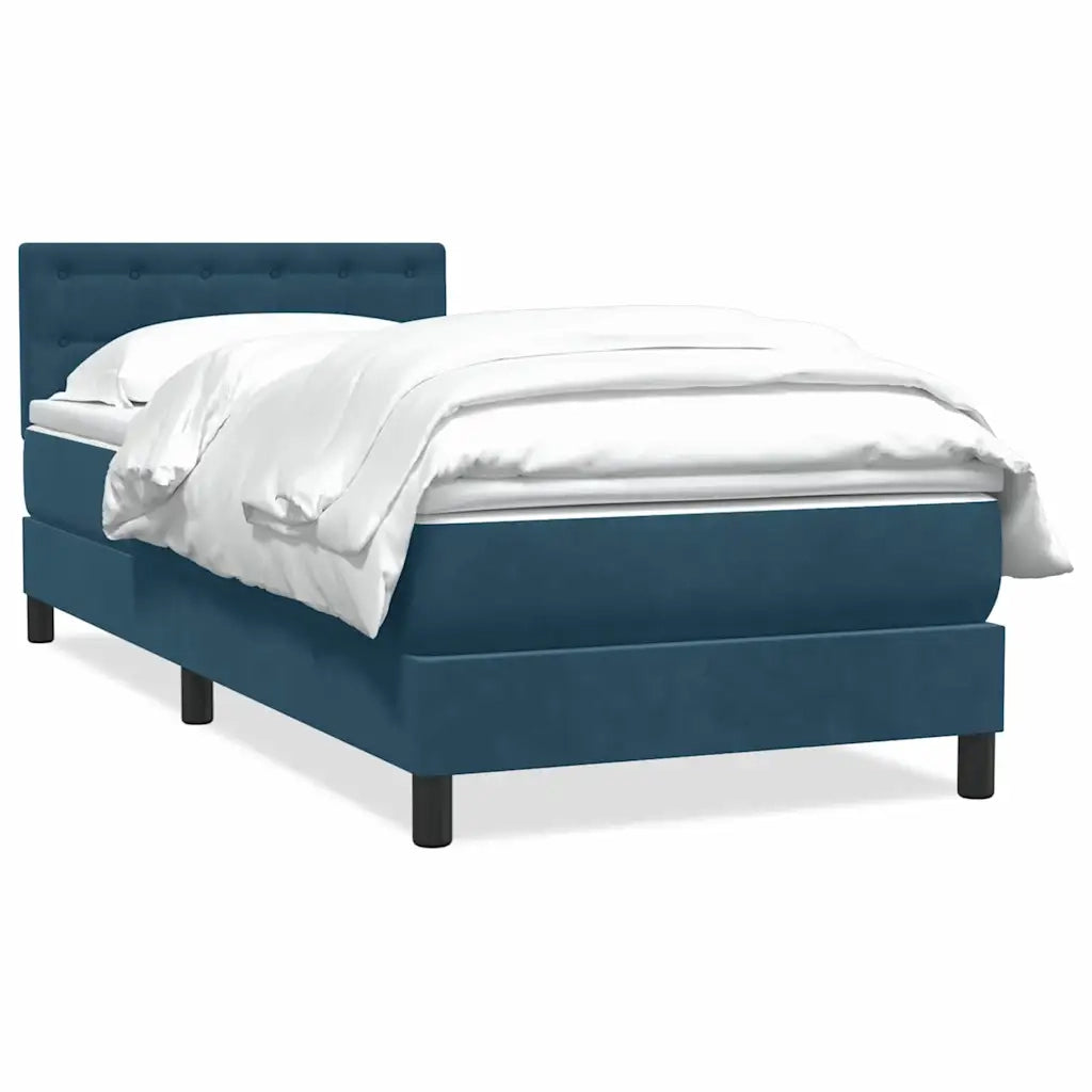Giroletto a Molle con Materasso Blu Scuro 80x220 cm Velluto 3316621