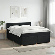 Letto box spring con materasso Nero 180 x 200 cm Tessuto 3451016