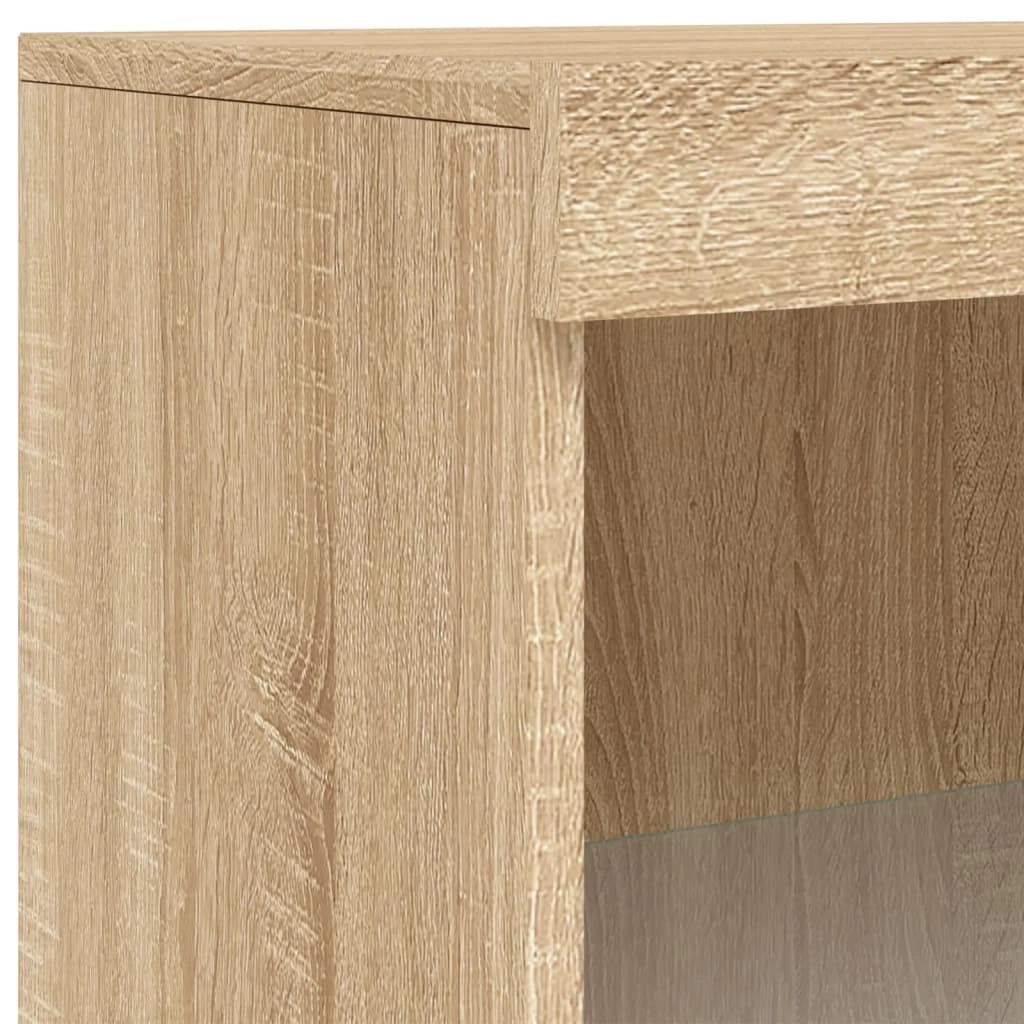 Buffet credenza cassettiera armadio mobile contenitore organizer per cucina soggiorno salotto con luci LED Sonoma 60,5 x 37 x 100 cm marrone 02_0029964