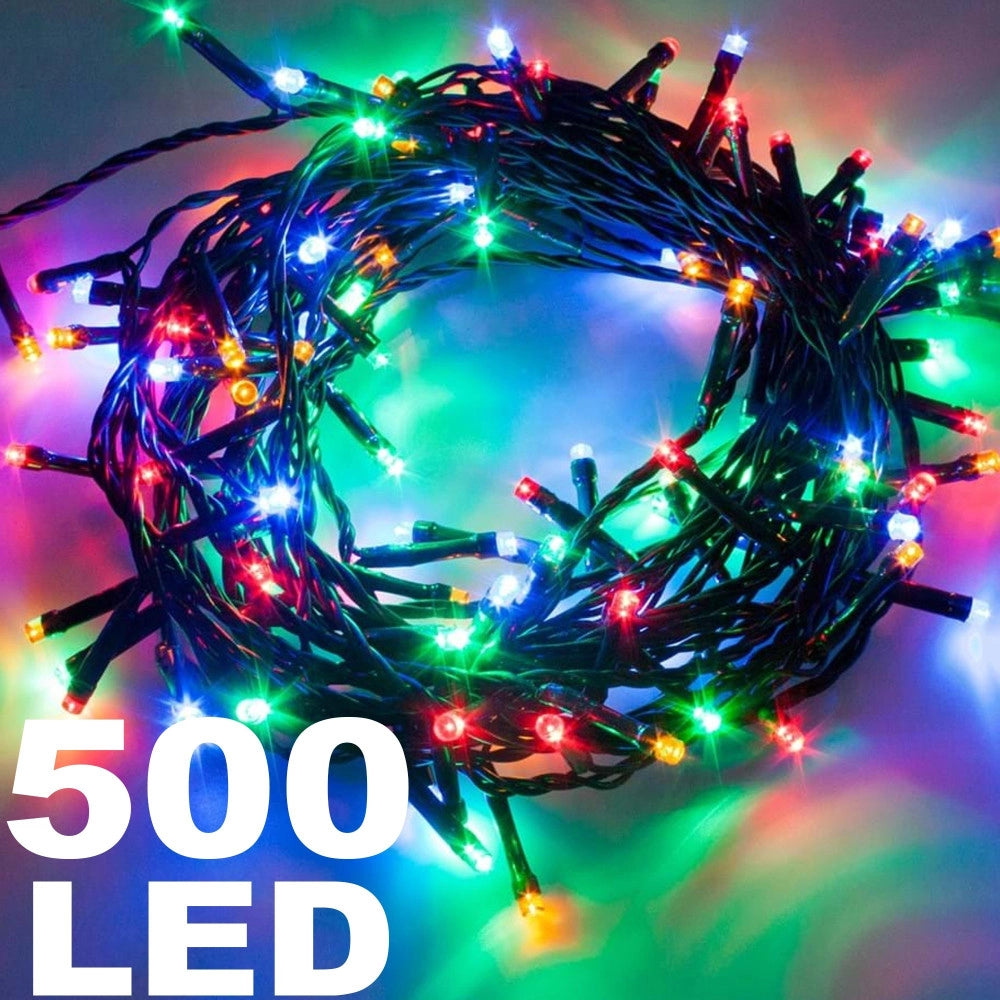 Trade Shop - Catena Luminosa 500 Luci Led Lucciole Multicolore Con Controller Uso Interno -
