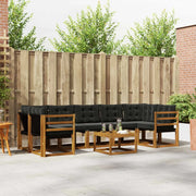 Set di divani da esterno con cuscino 8 pcs Naturale e Nero 3368487