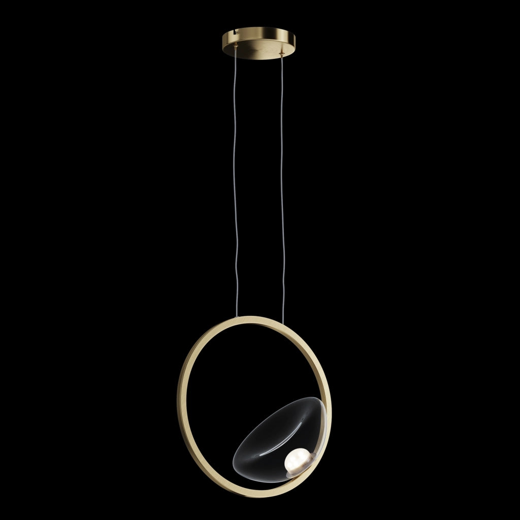 Lampada a sospensione LED Maytoni Lunare ottone vetro