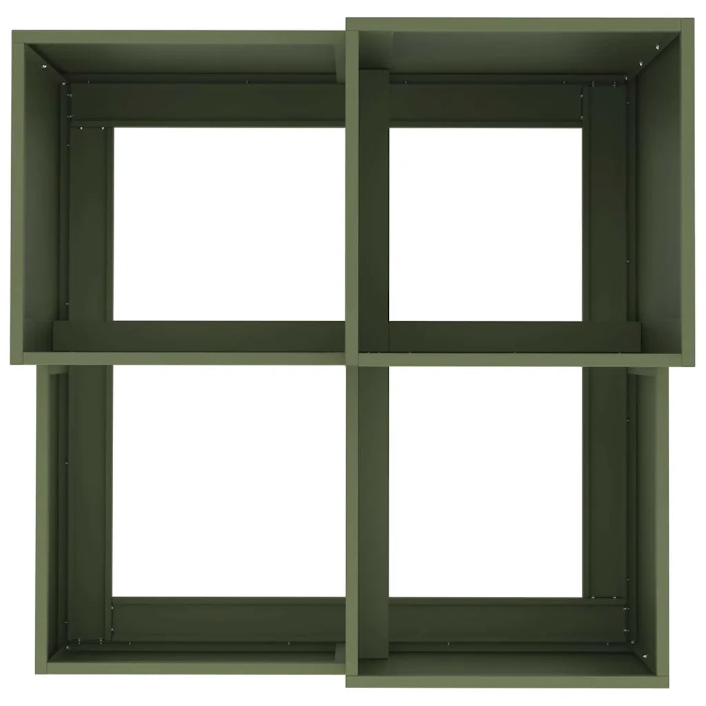 Vaso da giardino-Fioriera Esterno-Contenitore per Piante Oliver verde 80 x 80 x 60 cm Acciaio