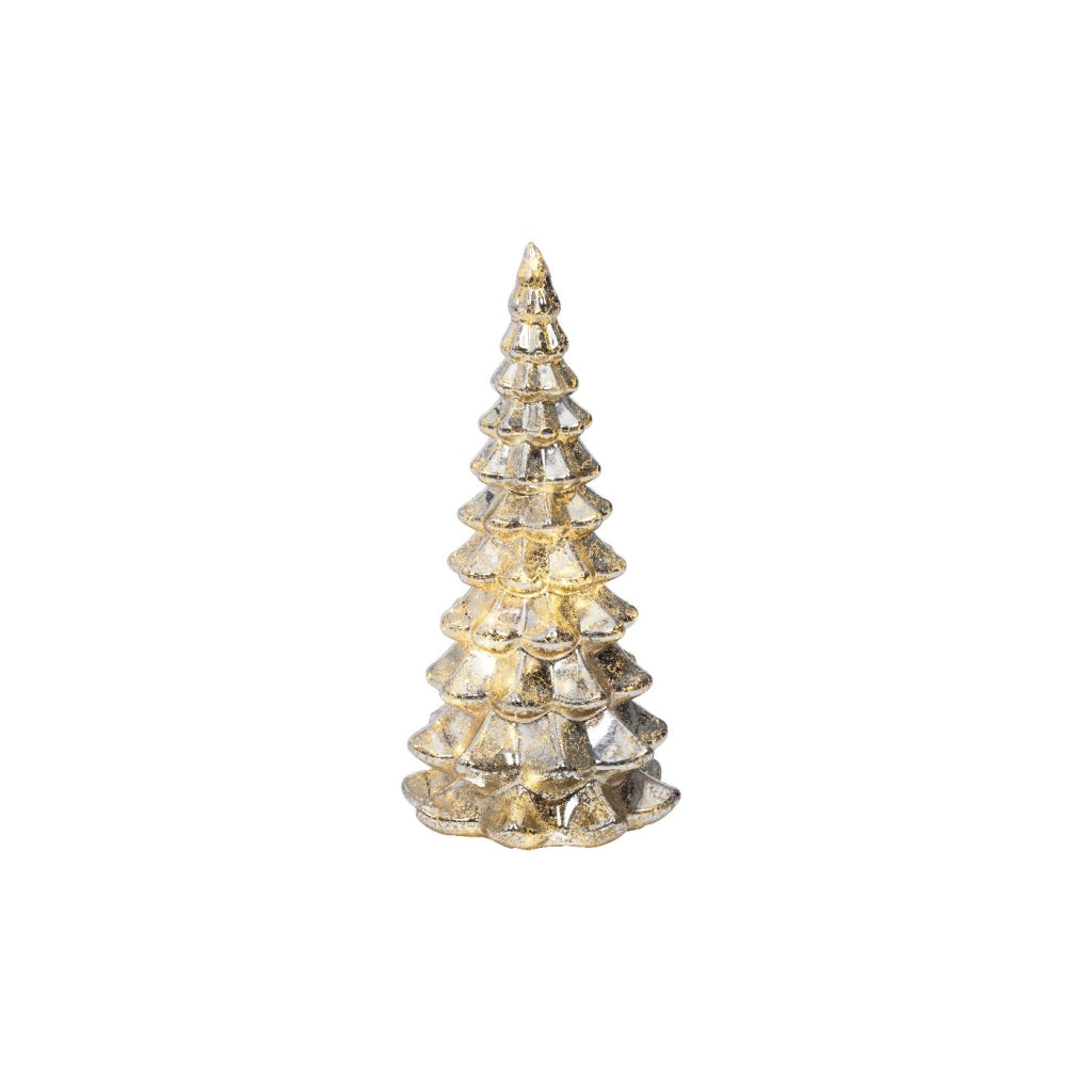 Albero Vt argento c/LED d10x21cm