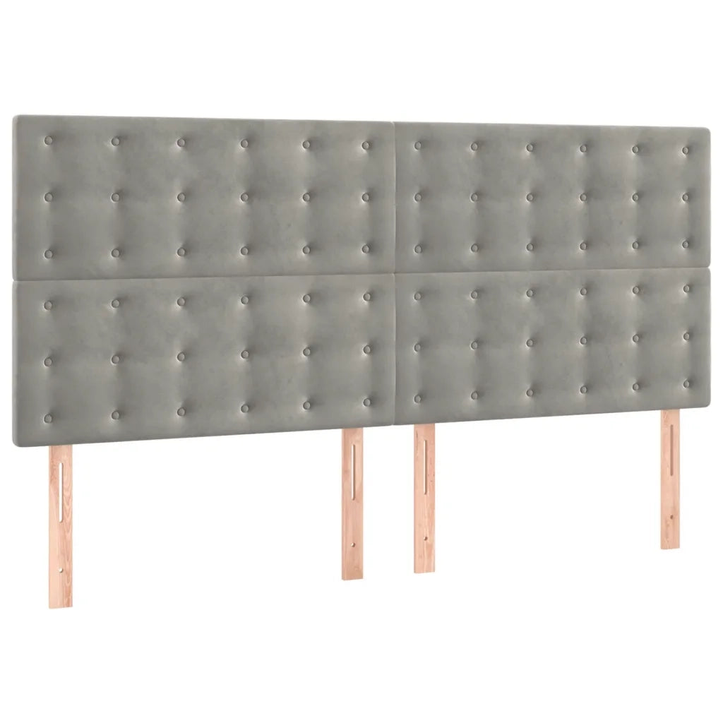 Letto matrimoniale | Letto per adulti | Giroletto senza Materasso Grigio Chiaro 160x200 cm Velluto
