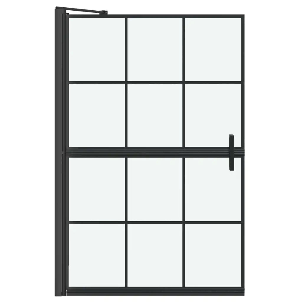 Schermo per Bagno e Doccia Nero e trasparente 116 x 68 x 128 cm