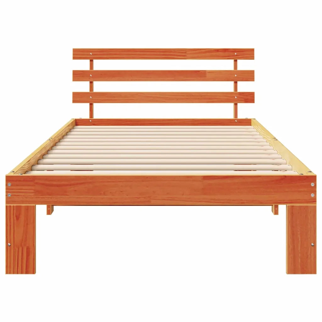 Struttura del letto Marrone cerato 90 x 190 cm Pino massello 872634