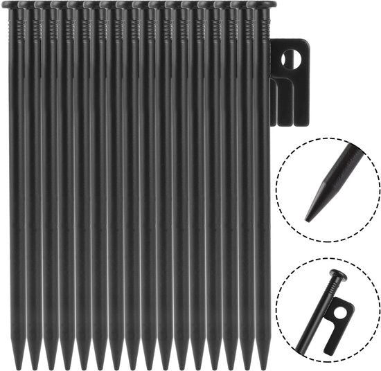 Haringe in Acciaio 20 cm - Resistente al Vento - Carico Elevato - Metallo Robusto - Alta Durezza - Palo di Fondazione