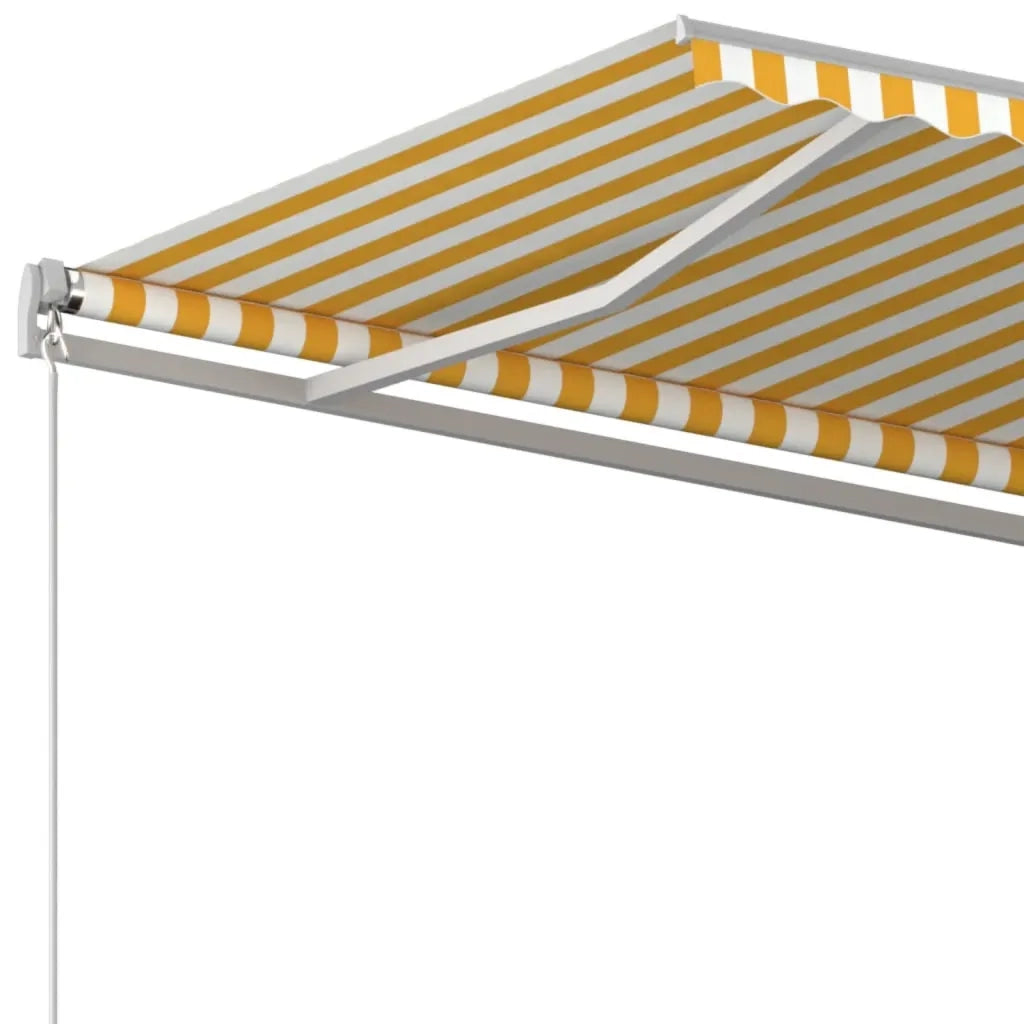 Tenda da Sole Retrattile Manuale 450x350 cm Gialla e Bianca 3068998