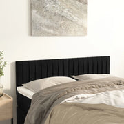 Testiera Nera 144x5x78/88 cm in Velluto 346252