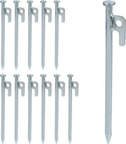 Set di 12 ancoraggi per suoli duri - 20 cm acciaio argento - tende e avancorpi