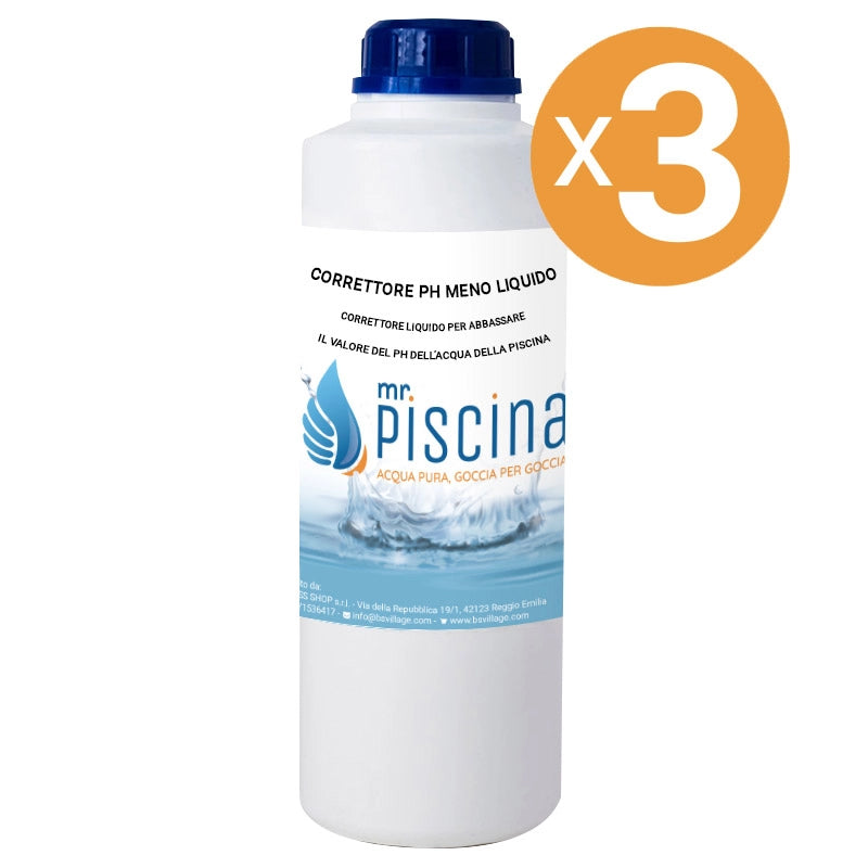 CORRETTORE PH- 15% MENO LIQUIDO per piscina Quantità confezione: 3 confezioni