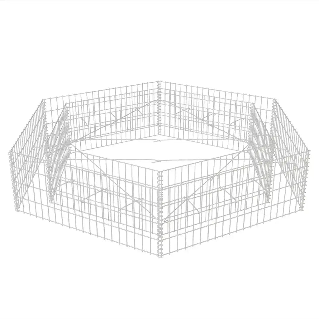 Gabbione Letto Rialzato da Giardino Esagonale 200x173x40 cm 142536