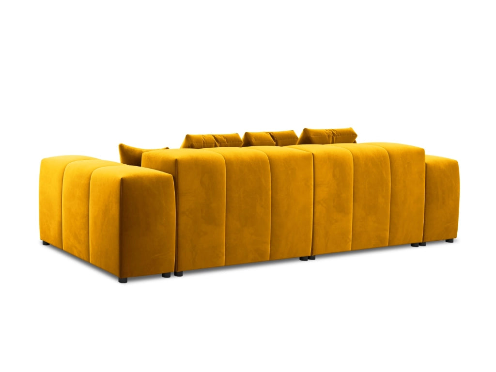 Cosmopolitan Design - Divano modulare "Rome" 3 posti in velluto giallo 