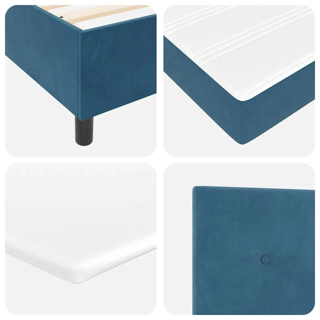 Letto a molle con materasso Blu Scuro 90 x 190 cm Velluto 3339804