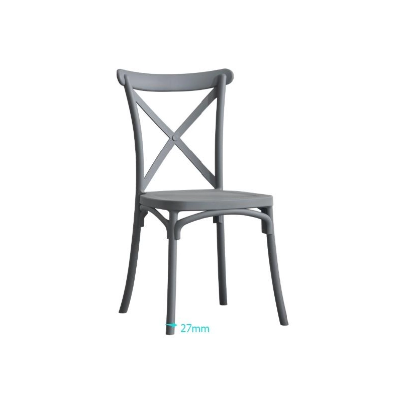 Sedia polipropilene Cross bianco cm 47x51h45,5/90