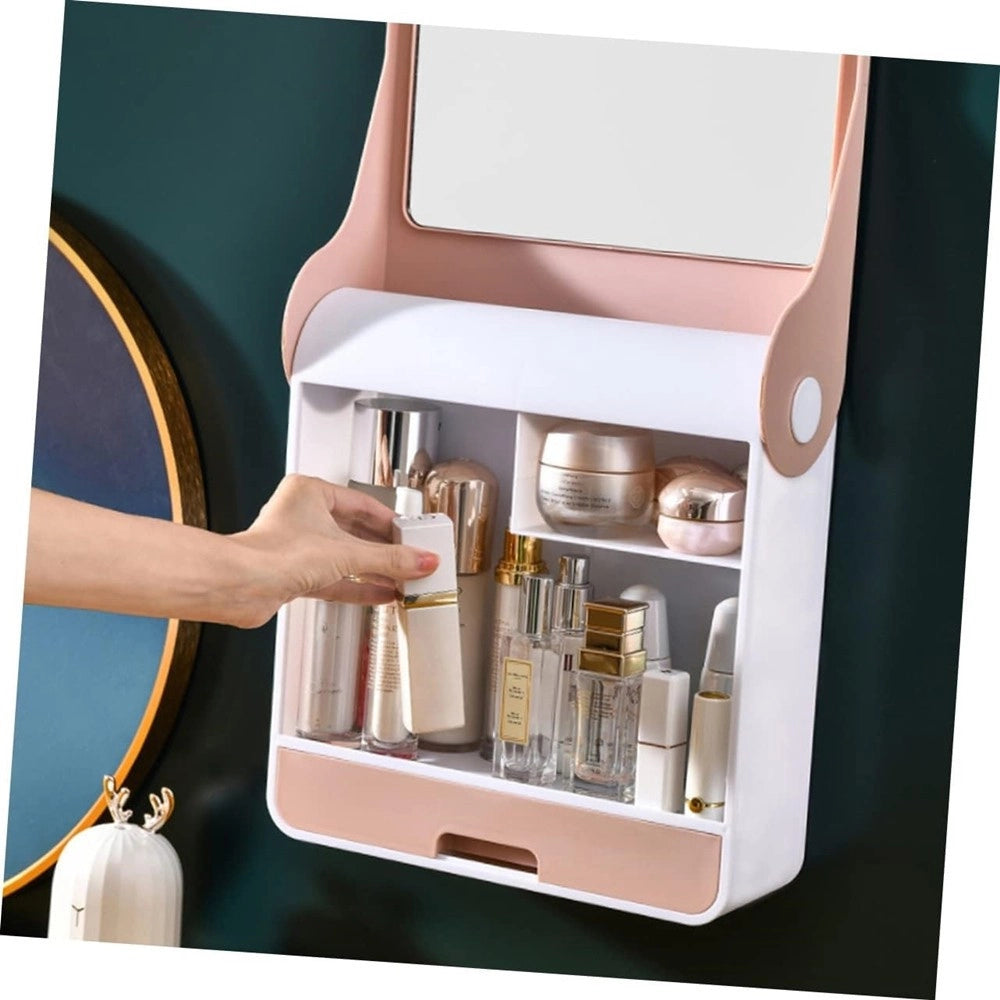 Trade Shop - Scatola Espositore Organizer Trucco Contenitore Per Cosmetici Porta Trucchi Rosa -