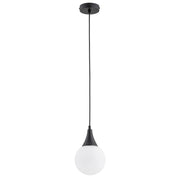Lampada a sospensione minimalista sfera nero/bianco E14 Alfa
