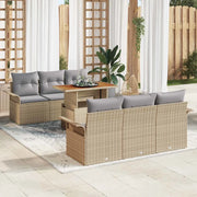 Set Divano da Giardino 7 pcs Beige Poly Rattan 3358016